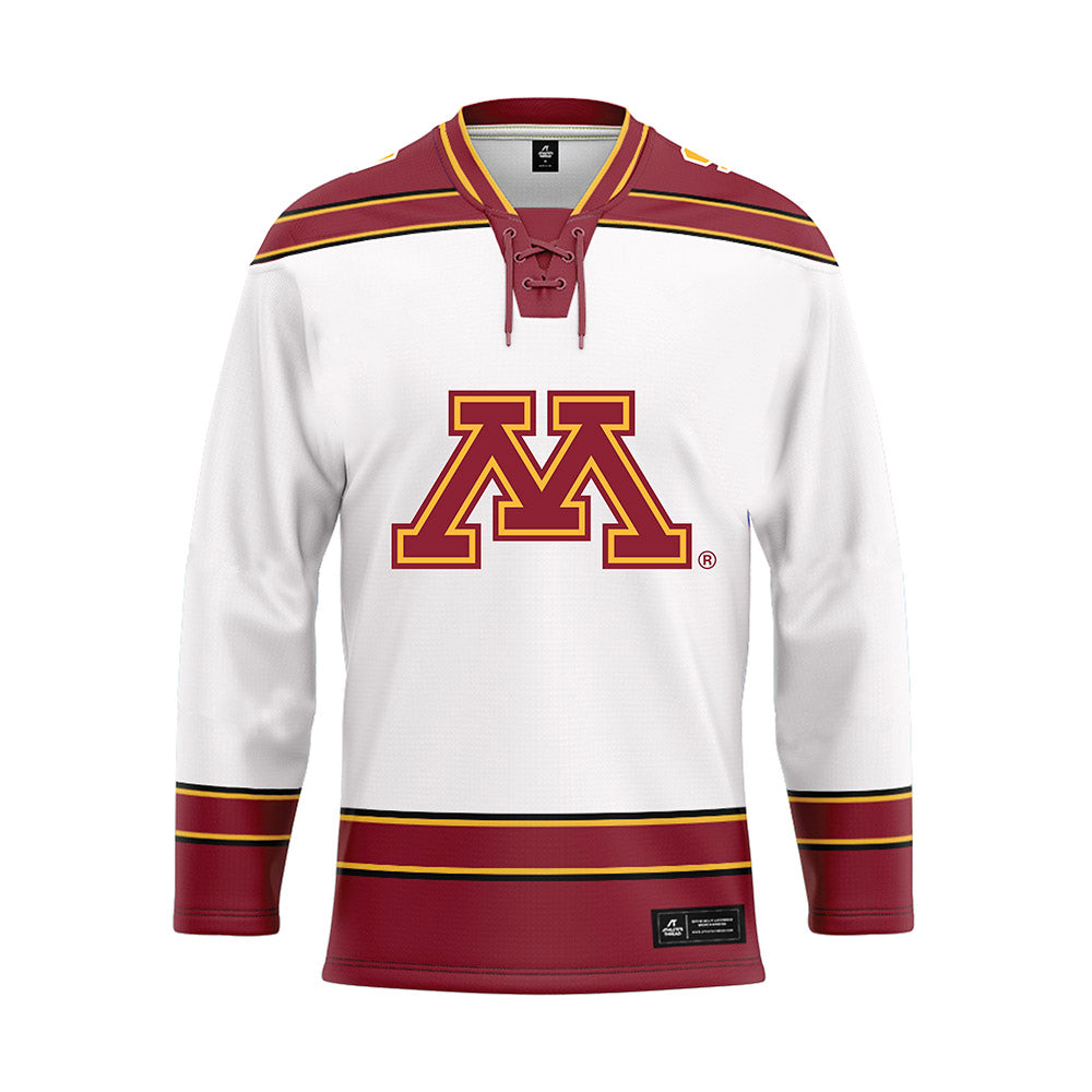 Minnesota - NCAA Men's Ice Hockey : August Falloon - White Hockey Jersey-0