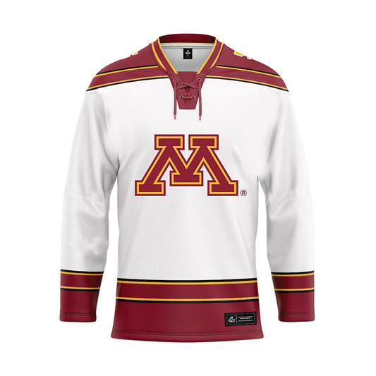 Minnesota - NCAA Men's Ice Hockey : Jacob Rombach - White Hockey Jersey-0