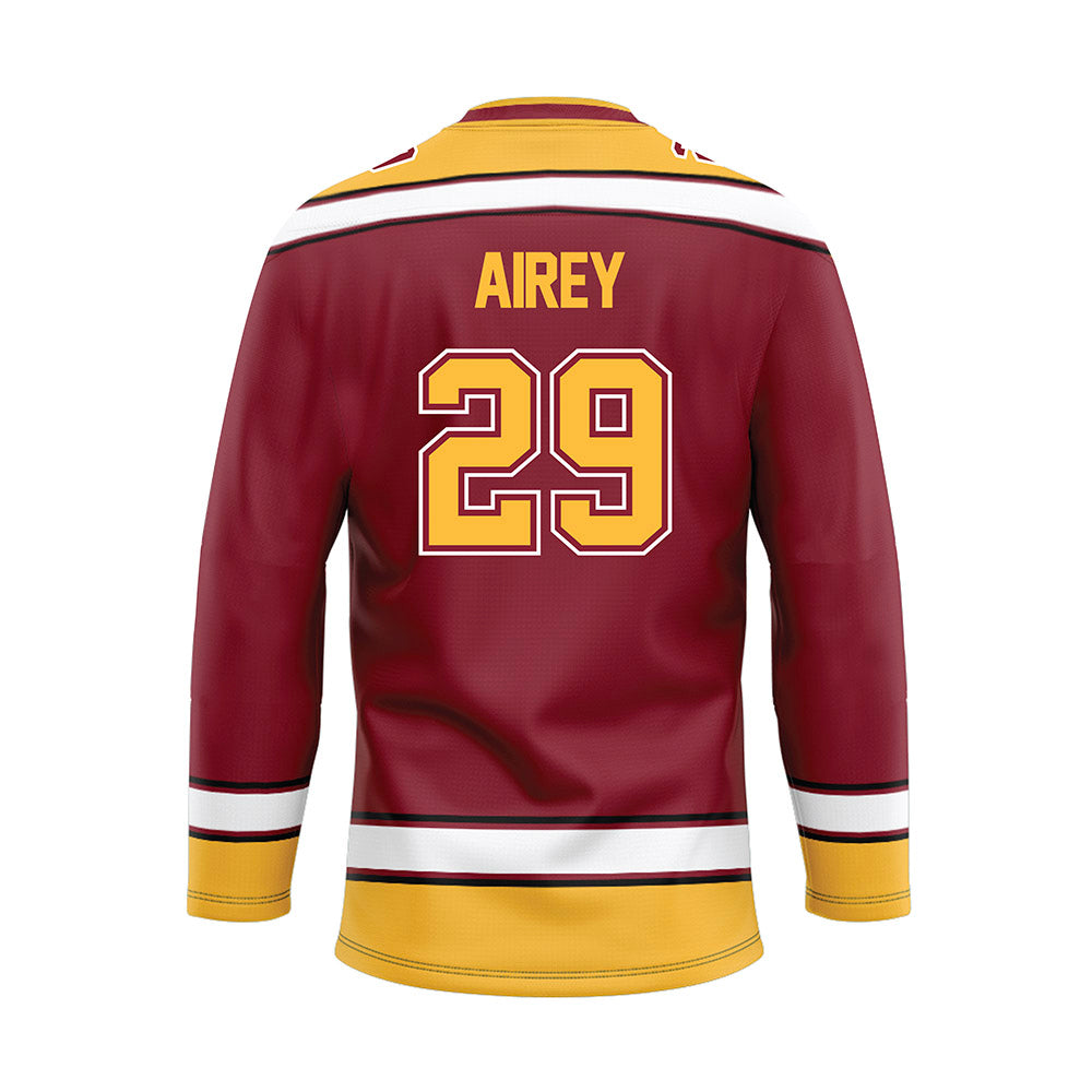 Minnesota - NCAA Men's Ice Hockey : Nathan Airey - Maroon Hockey Jersey-1