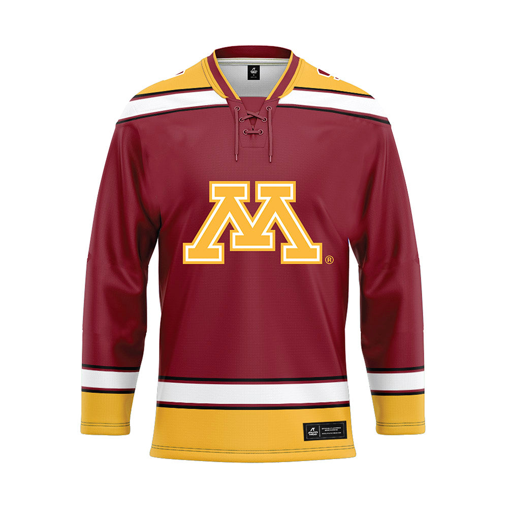 Minnesota - NCAA Men's Ice Hockey : August Falloon - Maroon Hockey Jersey-0