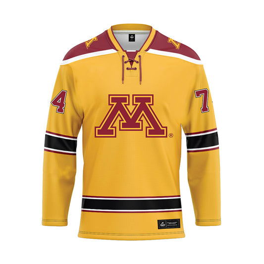 Minnesota - NCAA Men's Ice Hockey : Brodie Ziemer - Gold Hockey Jersey-0