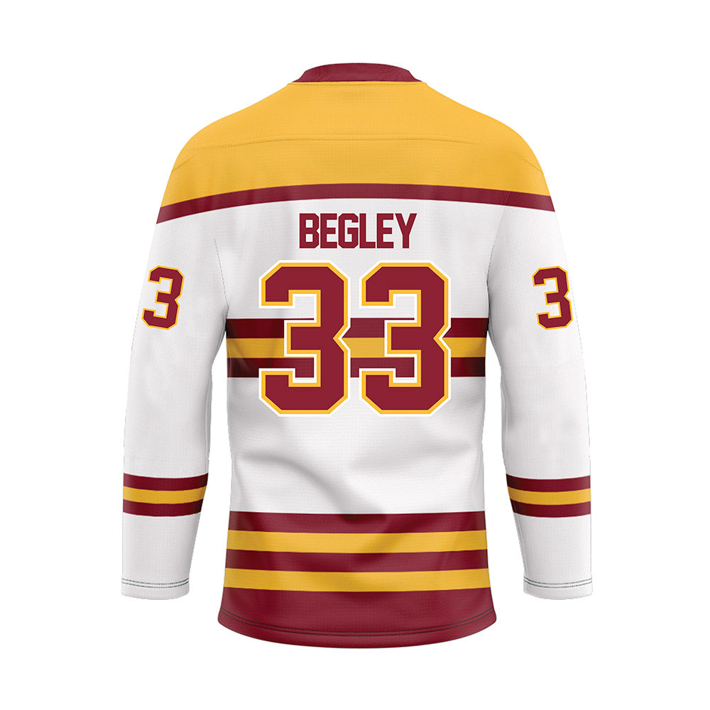 Minnesota - NCAA Men's Ice Hockey : Axel Begley - White Hockey Jersey-1