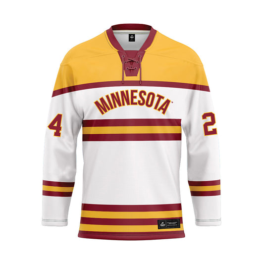 Minnesota - NCAA Men's Ice Hockey : Finn McLaughlin - White Hockey Jersey-0