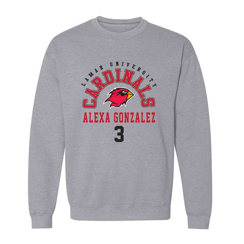Lamar - NCAA Women's Volleyball : Alexa Gonzalez - Classic Fashion Shersey Crewneck Sweatshirt-0