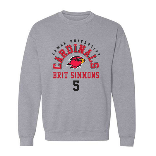 Lamar - NCAA Football : Brit Simmons - Classic Fashion Shersey Crewneck Sweatshirt-0