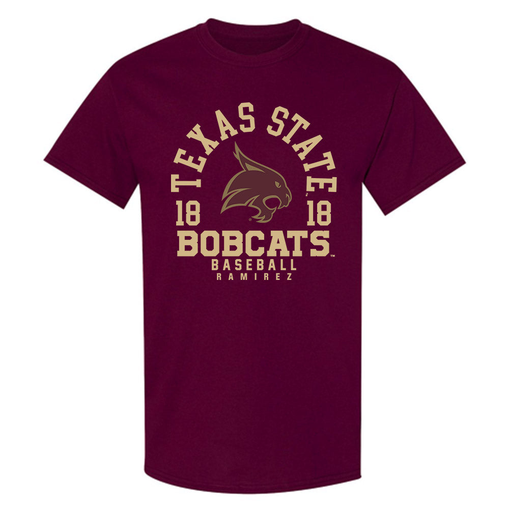 Texas State - NCAA Baseball : August Ramirez - Classic Fashion Shersey T-Shirt-0