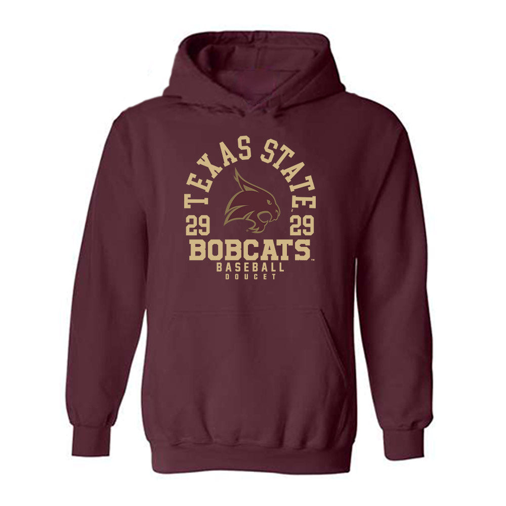 Texas State - NCAA Baseball : Conner Doucet - Classic Fashion Shersey Hooded Sweatshirt-0