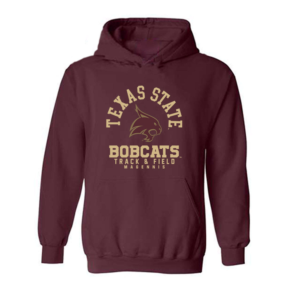 Texas State - NCAA Women's Track & Field : Sydney Magennis - Classic Fashion Shersey Hooded Sweatshirt-0