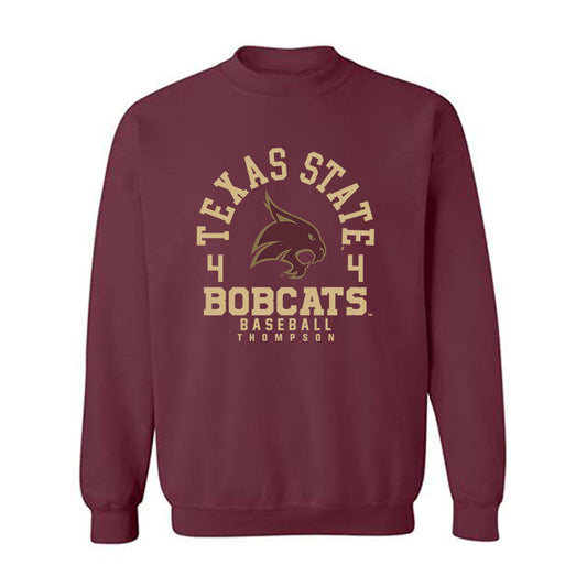 Texas State - NCAA Baseball : Cam Thompson - Classic Fashion Shersey Crewneck Sweatshirt-0