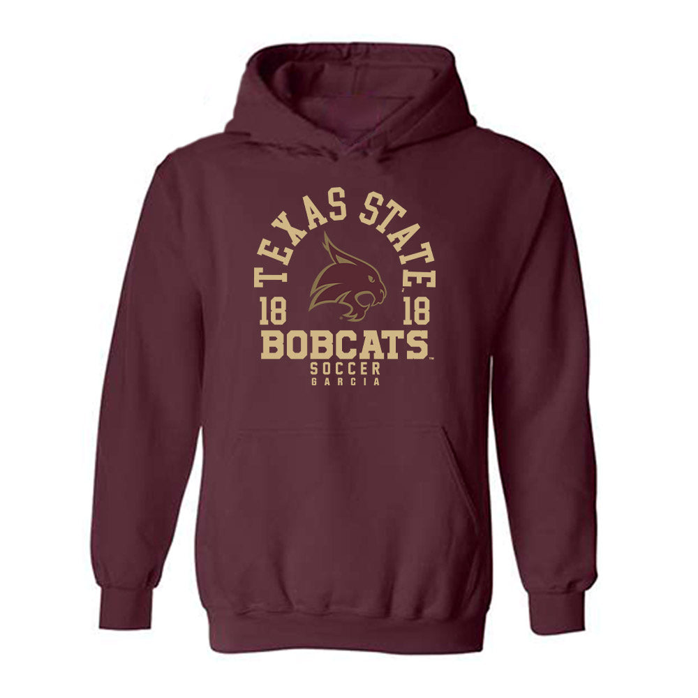 Texas State - NCAA Women's Soccer : Halle Garcia - Classic Fashion Shersey Hooded Sweatshirt-0