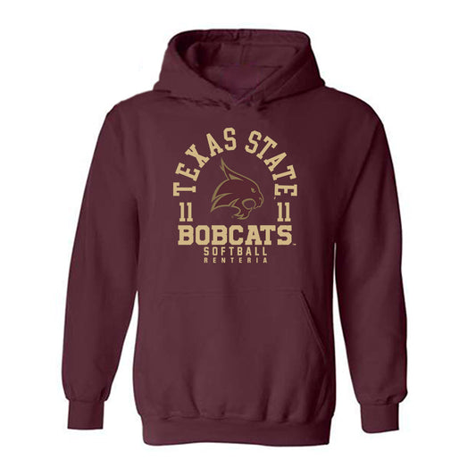 Texas State - NCAA Softball : Ava Renteria - Classic Fashion Shersey Hooded Sweatshirt-0