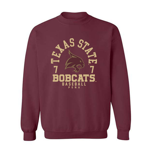 Texas State - NCAA Baseball : Daylan Pena - Classic Fashion Shersey Crewneck Sweatshirt-0