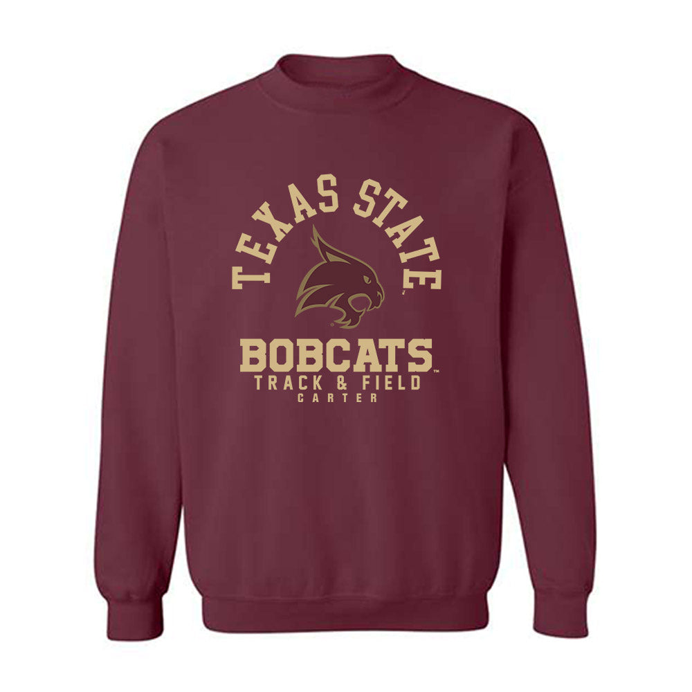 Texas State - NCAA Men's Track & Field : adam carter - Classic Fashion Shersey Crewneck Sweatshirt-0