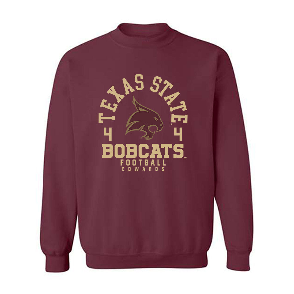 Texas State - NCAA Football : Aj Edwards - Classic Fashion Shersey Crewneck Sweatshirt-0