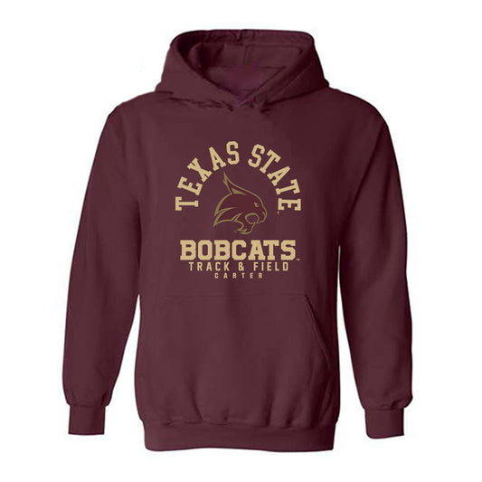 Texas State - NCAA Men's Track & Field : adam carter - Classic Fashion Shersey Hooded Sweatshirt-0