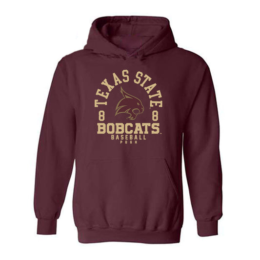 Texas State - NCAA Baseball : Samson Pugh - Classic Fashion Shersey Hooded Sweatshirt-0