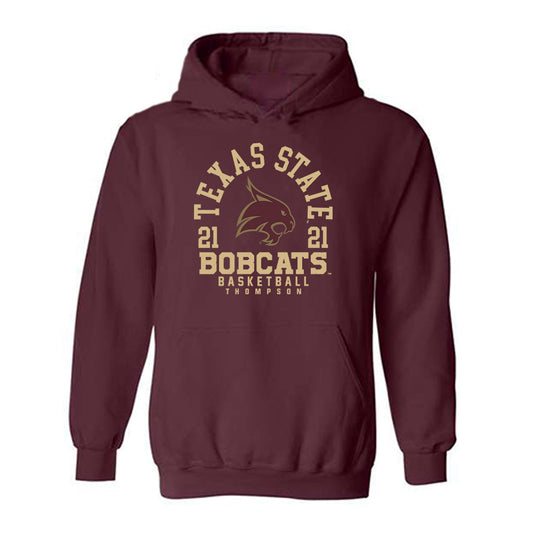 Texas State - NCAA Men's Basketball : Deke Thompson - Classic Fashion Shersey Hooded Sweatshirt-0