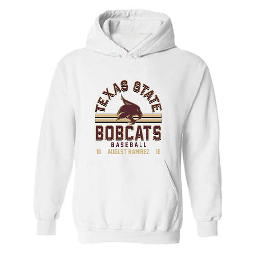 Texas State - NCAA Baseball : August Ramirez - Classic Fashion Shersey Hooded Sweatshirt-0