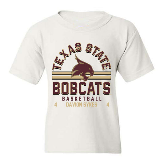 Texas State - NCAA Men's Basketball : Davion Sykes - Classic Fashion Shersey Youth T-Shirt-0