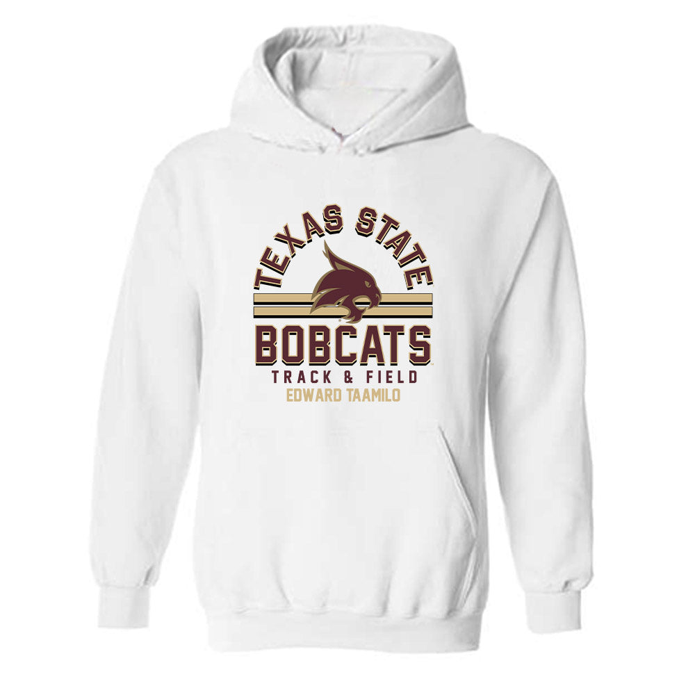 Texas State - NCAA Men's Track & Field : Edward Taamilo - Classic Fashion Shersey Hooded Sweatshirt-0