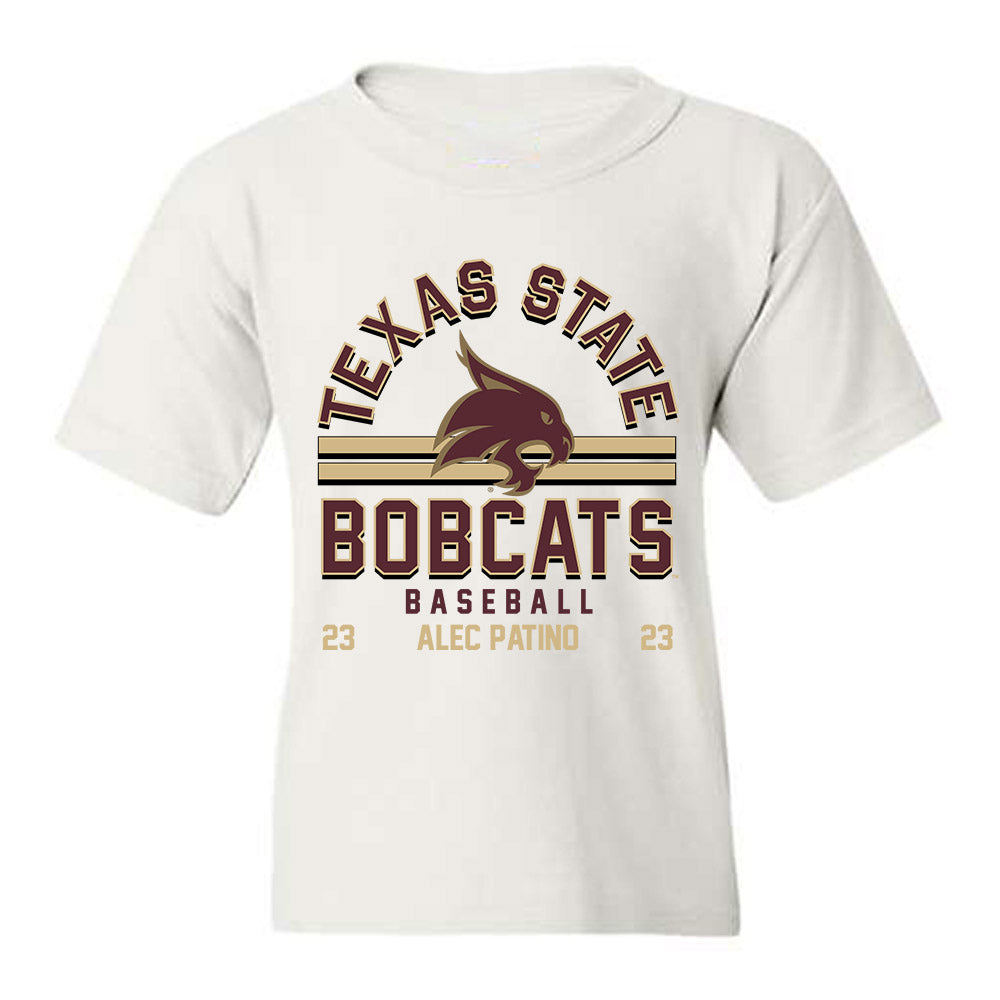 Texas State - NCAA Baseball : Alec Patino - Classic Fashion Shersey Youth T-Shirt-0