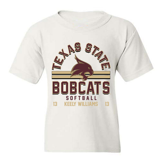 Texas State - NCAA Softball : Keely Williams - Classic Fashion Shersey Youth T-Shirt-0