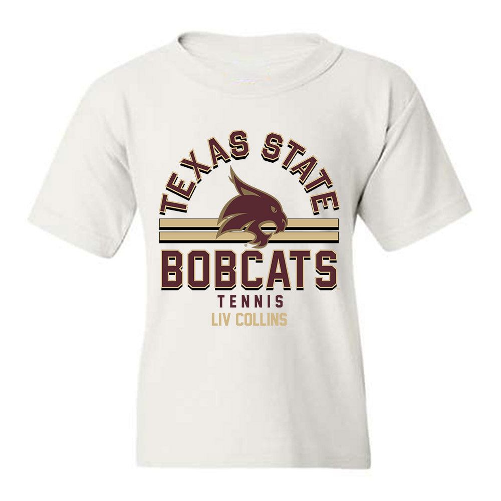 Texas State - NCAA Women's Tennis : Liv Collins - Classic Fashion Shersey Youth T-Shirt-0