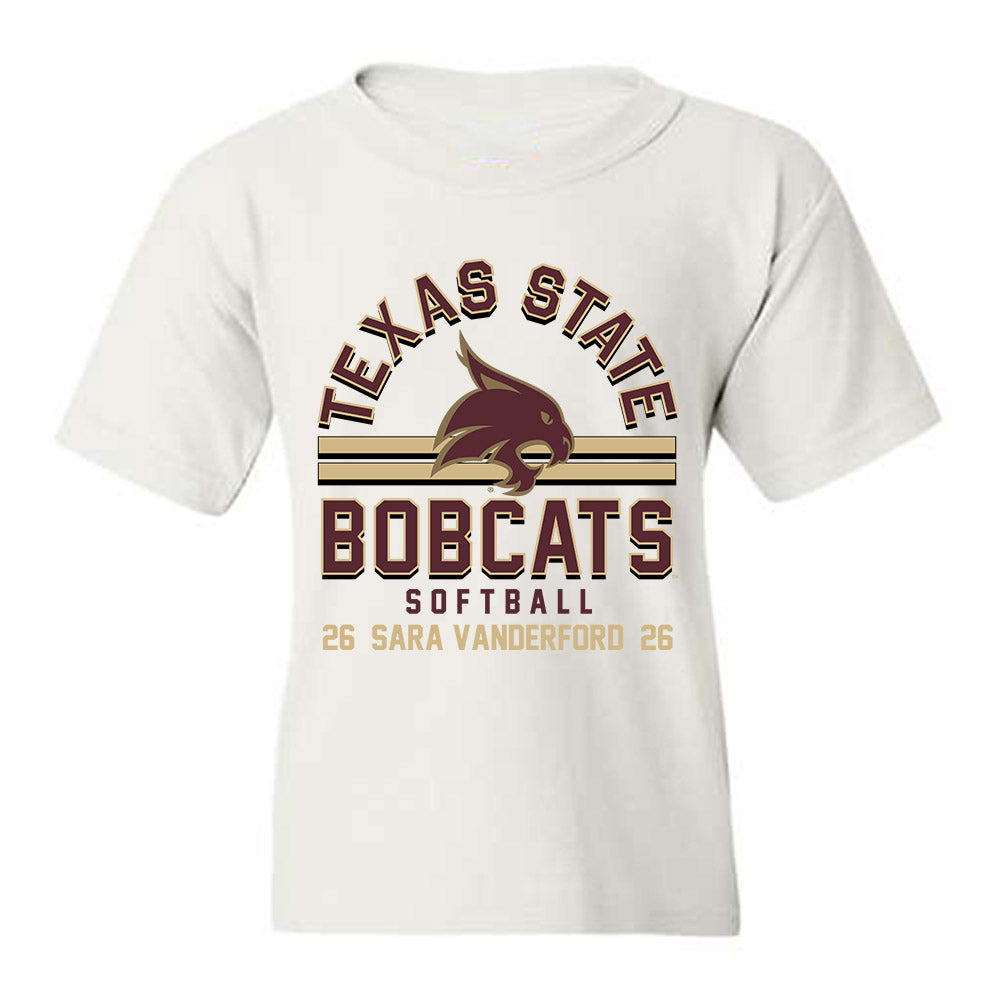 Texas State - NCAA Softball : Sara Vanderford - Classic Fashion Shersey Youth T-Shirt-0