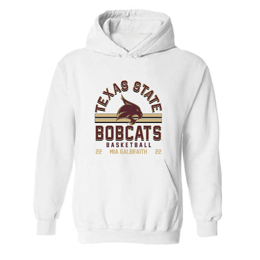 Texas State - NCAA Women's Basketball : Mia Galbraith - Classic Fashion Shersey Hooded Sweatshirt-0