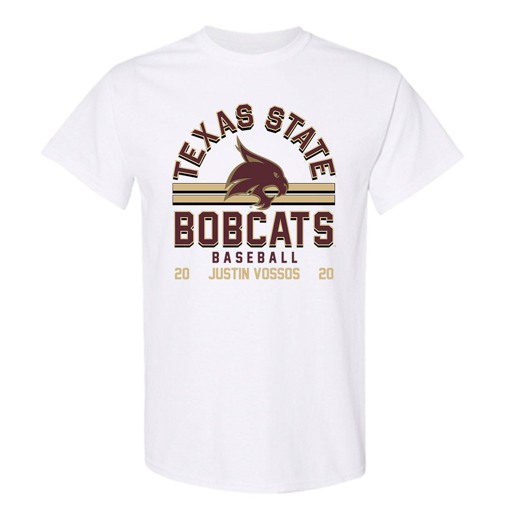 Texas State - NCAA Baseball : Justin Vossos - Classic Fashion Shersey T-Shirt-0