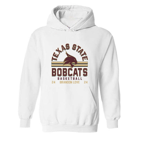 Texas State - NCAA Men's Basketball : Brandon Love - Classic Fashion Shersey Hooded Sweatshirt-0