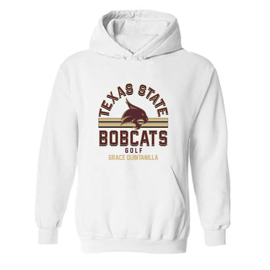 Texas State - NCAA Women's Golf : Grace Quintanilla - Classic Fashion Shersey Hooded Sweatshirt-0
