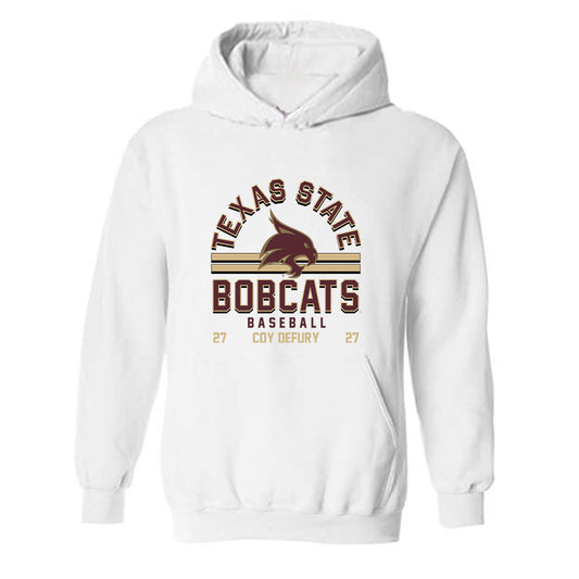 Texas State - NCAA Baseball : Coy DeFury - Classic Fashion Shersey Hooded Sweatshirt-0