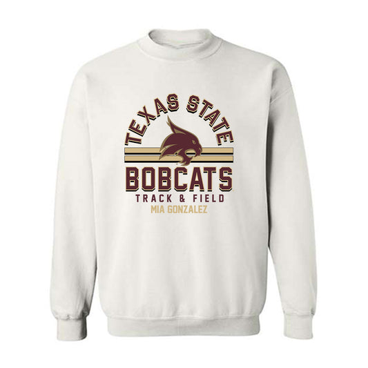 Texas State - NCAA Women's Track & Field : Mia Gonzalez - Classic Fashion Shersey Crewneck Sweatshirt-0