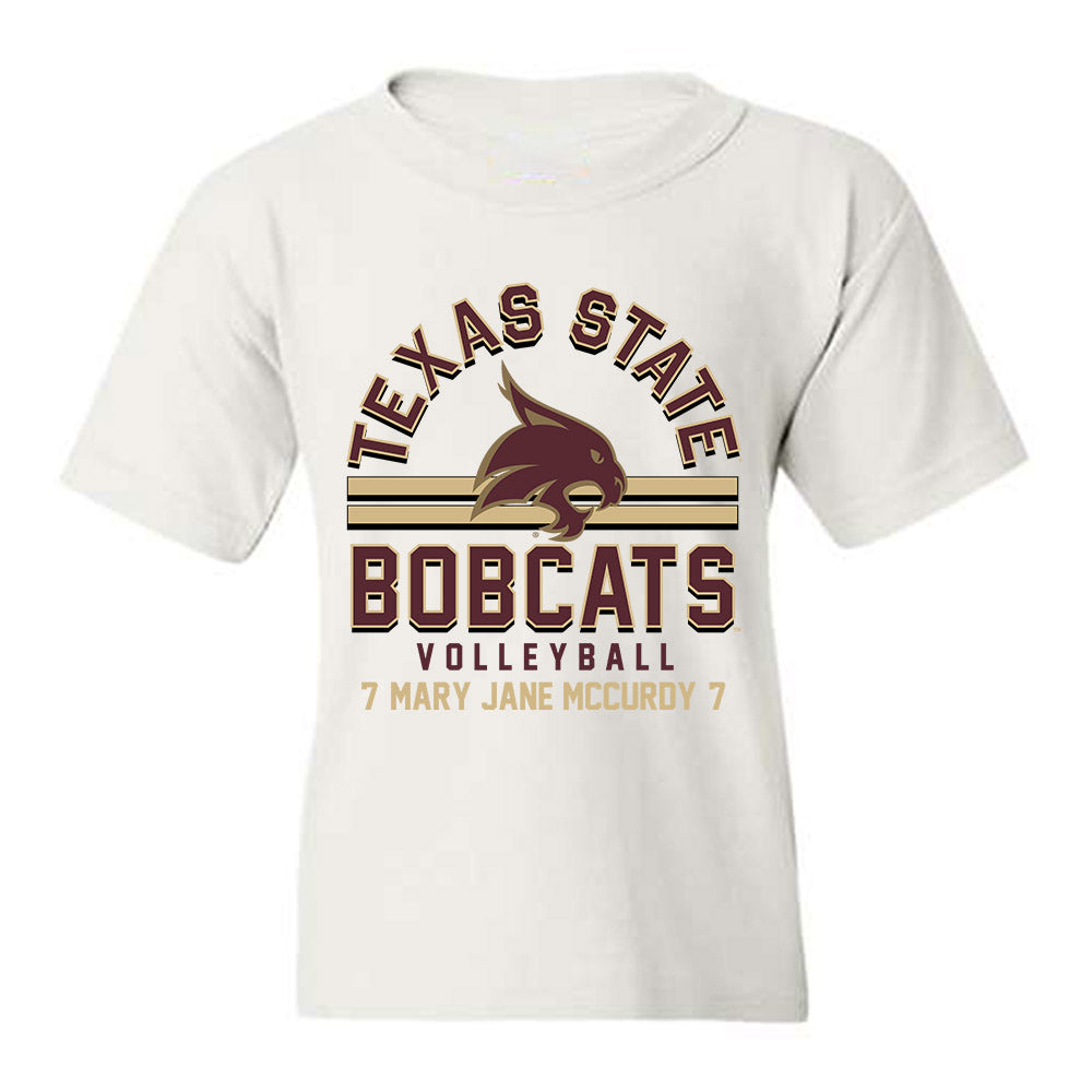 Texas State - NCAA Women's Volleyball : Mary Jane McCurdy - Classic Fashion Shersey Youth T-Shirt-0