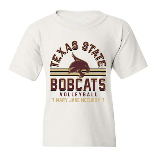 Texas State - NCAA Women's Volleyball : Mary Jane McCurdy - Classic Fashion Shersey Youth T-Shirt-0