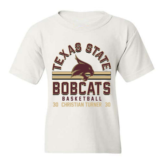 Texas State - NCAA Men's Basketball : Christian Turner - Classic Fashion Shersey Youth T-Shirt-0