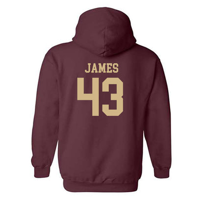 Texas State - NCAA Football : Michael James - Classic Shersey Hooded Sweatshirt-1