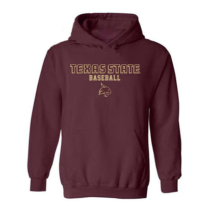 Texas State - NCAA Baseball : Taylor Seay - Classic Shersey Hooded Sweatshirt-0