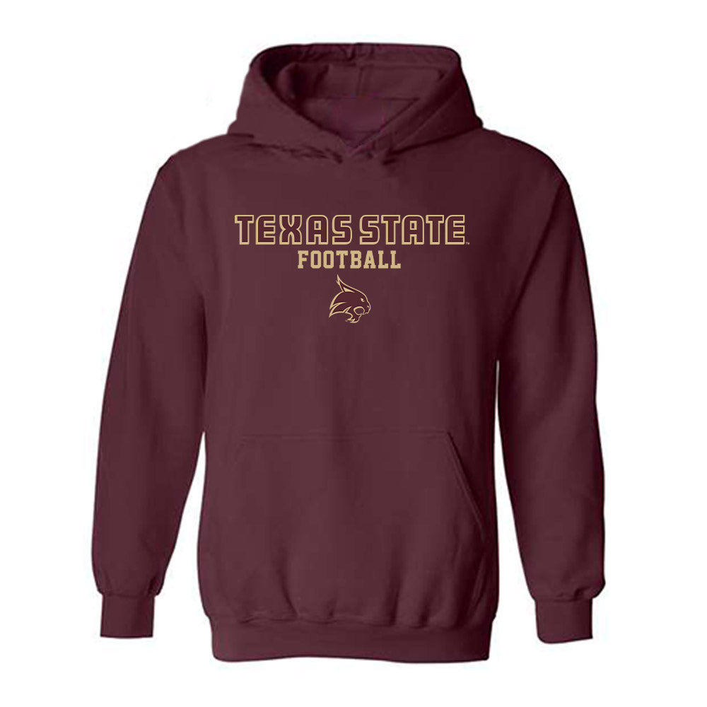 Texas State - NCAA Football : Ian Langford - Classic Shersey Hooded Sweatshirt-0