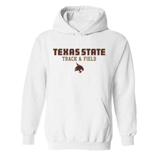 Texas State - NCAA Women's Track & Field : Bostyn Baskin - Classic Shersey Hooded Sweatshirt-0