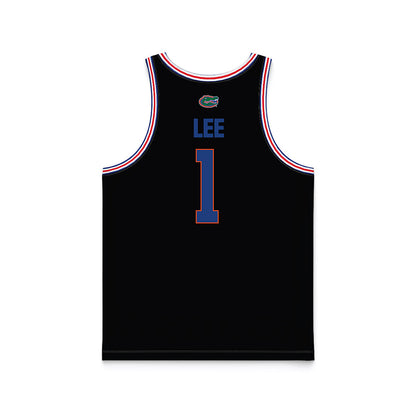 Florida - NCAA Men's Basketball : Xaivian Lee - Black Basketball Jersey-1