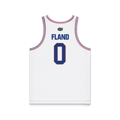 Florida - NCAA Men's Basketball : Johnuel Fland - White Basketball Jersey-1