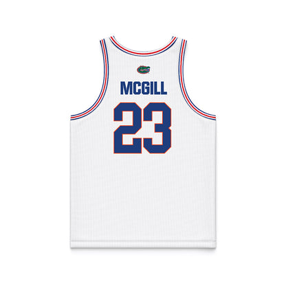 Florida - NCAA Women's Basketball : Alivia McGill - White Basketball Jersey