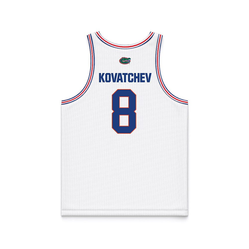 Florida - NCAA Men's Basketball : Alex Kovatchev - White Basketball Jersey-1