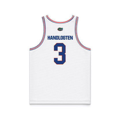 Florida - NCAA Men's Basketball : Micah Handlogten - White Basketball Jersey