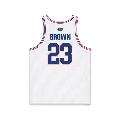 Florida - NCAA Men's Basketball : AJ Brown - White Basketball Jersey-1
