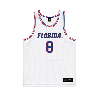 Florida - NCAA Men's Basketball : Alex Kovatchev - White Basketball Jersey-0
