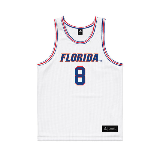 Florida - NCAA Men's Basketball : Alex Kovatchev - White Basketball Jersey-0