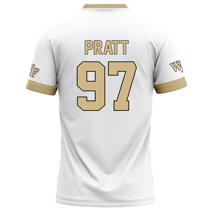 Wake Forest - NCAA Football : Josiah Pratt - White Football Jersey-1